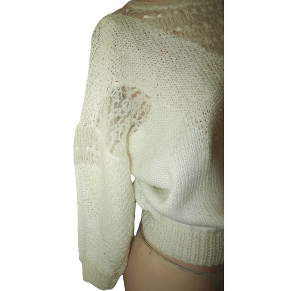 Handmade in the 80’s WHITE SWEATER Small - Picture 7 of 7